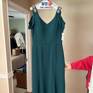 Emerald green evening gown